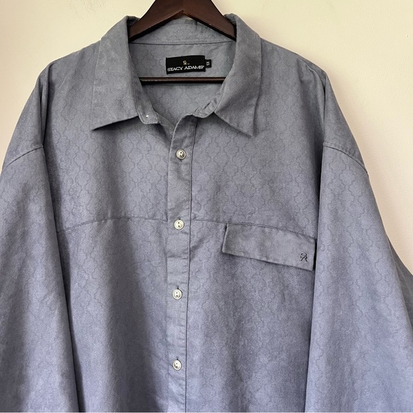 Stacy Adam’s Big & Tall Button Down Shirt Men’s Size 5X Faux Suede Dressy Office - Picture 1 of 16